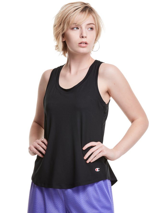 Champion Soft Touch Cutout Kadın Kolsuz Tişört Siyah ( LWJVYS283 )